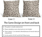 Dark Brown Floral Pillow Covers 16x16 Set of 2 Vintage Rustic Old Style Cute Small Flower Print Decorative Outdoor Pillowcases Farmhouse Throw Cushion Case Decor for Couch Sofa Bed