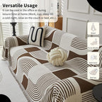 Boho Couch Cover Sofa Covers Washable, Chenille Couch Covers for 3 Cushion Couch Sofa Pet Friendly, Bohemian Sofa Slipcovers for Sectional Sofa, Loveseat, 2 3 4 Seater (71" x 118", Coffee)