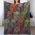 Hippie Bohemian Mandala Throw Blanket Indian Flower Floral Texture Print Blanket for Sofa Bed Couch Chair Or Dorm 30"x40"