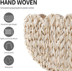 Wicker Wall Basket,Scalloped Hanging Wall Basket for Storage and Organizing,Wicker Decorative Storage Baskets for Flower,Magazine,Nursery,Front Door,Bathroom Boho Decor