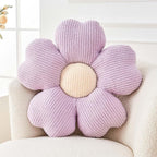 Flower Throw Pillow, Cute Flower Shaped Pillow Decorative Throw Pillow for Bed Couch, Soft Daisy Pillows Floor Seating Cushion Cushions (19.6 Inch Purple)