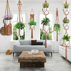 Macrame Plant Hangers, 6Pack Hanging Planters for Indoor Plants w/ 6 Set Hangers Kit Handmade Macromay Plant Hangers Indoor Flower Pots Holder Stand for Boho Home Décor (POTS NOT Included)