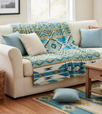 Aipon Boho Aztec Throw Blanket 50"x 60", Western Indian Native American Blanket Southwestern Decor, Teal Soft Cozy Lightweight Throws Blankets Gifts for Women Men Couch Bed Sofa Chair