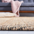 SAFAVIEH Area Rug 8x10 - Natural Fiber Collection - Large - Natural & Black, Handmade Jute, Farmhouse Style, Ideal for Living Room, Bedroom, Dining Space (NFB552A)