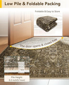 Area Rugs 2'x6' Runner Rug Non Slip Washable for Kitchen Hallway Bedroom Beside Laundry Room Bathroom Rug, Floor Carpet, Brown Dark Brown