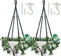 2 Pack Giant XXL 55 Inches Macrame Planter Hanger Large for 15 inch Pot + Swag Hook | Extra Large Hanging Planter for Indoor Plants | No Pot/Plant Included (XXL Black)