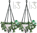 2 Pack Giant XXL 55 Inches Macrame Planter Hanger Large for 15 inch Pot + Swag Hook | Extra Large Hanging Planter for Indoor Plants | No Pot/Plant Included (XXL Black)