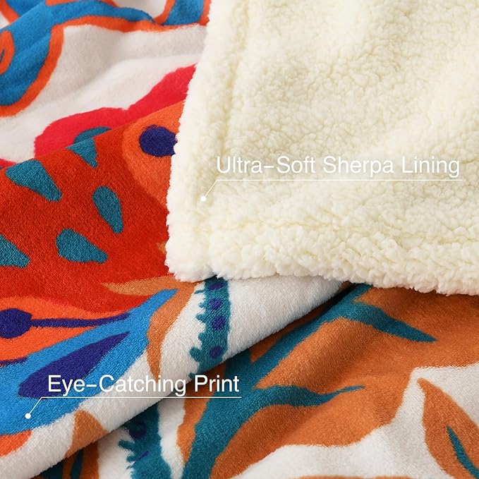 HORIMOTE HOME Sherpa Blanket for Winter, Soft Warm Blanket, Reversible Fleece Blanket for Women, Girls & Mom, Gifts for Your Loved One Throw Blanket for Birthday, Christmas 60"x80"