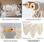 oiikain Large Handmade Boho Macrame Wall Hanging Tapestry - Chic Bohemian Woven Home Decor art for Living Room, Bedroom, and Wedding Parties (BeigeF)