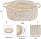ABenkle Small Woven Basket 12"x 8"x 5" - Rope Room Shelf Storage, Cat Dog Toys Chest Box, Decorative Empty Gift With Handles - All Mixed Brown