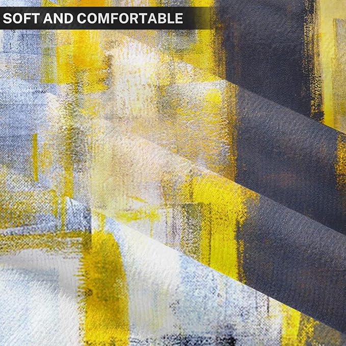 Emvency Set of 2 Yellow White and Black Throw Pillow Covers Modern Abstract Painting Decorative Pillow Cases Home Decor Standard Square 16x16 Inches Pillowcases
