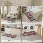 Arttown Kitchen Mats for Floor 2Pcs-Anti Fatigue Non Slip Mats for Kitchen Floor, Cushioned Waterproof & Stain-Resistant Boho Stripe Mat Set