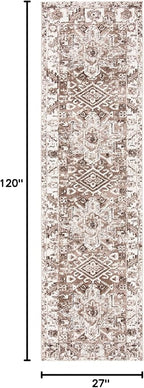 SAFAVIEH Vintage Hamadan Collection Runner Rug - 2'3" x 10', Brown & Ivory, Traditional Persian Design, Non-Shedding & Easy to Clean, Ideal for Hallway, Foyer, Entryway, Bedroom (VTH211T)