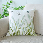 vctops Farmhouse Pampas Grass Cotton Tufted Throw Pillow Cover Boho Embroidery Pillowcase Soft Square Cushion Case for Sofa Couch Bed Chair (Light Green,18"x18")