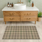 JTJ 2x4 Runner Rug for Bathroom - Small Entry Runner Indoor Door Mat, Non Slip Farmhouse Decor for Kitchen Floor Non Slip Washable, Easy Jute Sage Plaid Decor