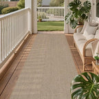 Easy Jute Rug 2.5x8: Indoor Outdoor Natural Boho Area Rugs for Hallway Patio Non Slip - Farmhouse Neutral Contemporary Carpet Mat for Entryway Kitchen Laundry Room Bedroom Washable