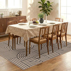 GarveeHome Rainbow Easy Jute Rug 5x7 Washable Abstract Non Slip Living Room Bedroom Rug, Non Skid Backing Non Shedding Accent Carpet for Dining Room Office