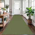 EARTHALL Runner Rug 3x12 Ft Washable Runners for Hallways Extra Long Woven Non Slip Entryway Runner Braided Kitchen Runner Indoor Outdoor Carpet Runners for Entryway, Hall, Foyers, Green