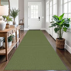 EARTHALL Runner Rug 3x12 Ft Washable Runners for Hallways Extra Long Woven Non Slip Entryway Runner Braided Kitchen Runner Indoor Outdoor Carpet Runners for Entryway, Hall, Foyers, Green