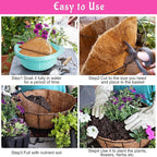 Riare 2 Pack 16 Inch Round Coco Liners Replacement, 100% Natural Coconut Coir Liners for Hanging Baskets, Garden Flower Vegetables Planter Pot, Window Box, Fence, Decks