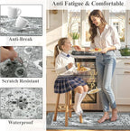 Collive Boho Kitchen Rugs and Mats 2PCS, Cushioned Anti Fatigue Kitchen Mats for Floor Waterproof Non Slip Comfort Foam Standing Mat for Kitchen,Office,Sink,Laundry,17.3''x29''+17.3''x47''