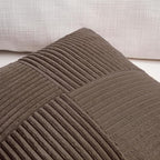 Fancy Homi 2 Packs Dark Brown Long Lumbar Decorative Throw Pillow Covers 16x24 Inch for Couch Bed Sofa, Rustic Farmhouse Boho Home Decor, Soft Striped Corduroy Rectangle Accent Cushion Case 40x60 cm