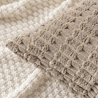 MIULEE Pack of 2 Corduroy Decorative Euro Sham Throw Pillow Covers 26x26 Inch Soft Boho Striped Pillow Covers Modern Farmhouse Home Decor for Sofa Living Room Couch Bed Light Brown