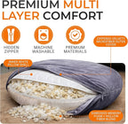 Cheer Collection Extra Large Floor Pillow, 32" Round Meditation Cushion, Oversized Yoga Pillow & Floor Cushions for Adults, Floor Pillows for Sitting, Meditation, and Seat Cushion -Grey