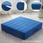 22 inches Floor Pillow for Adults - Large Meditation Cushion with Thick Foam & Soft Tufted Cover - Premium Outdoor Square Floor Cushion Seat - Yoga Pillows for Sitting On Floor - Navy Blue