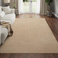 Boho Washable Area Rugs 5x7 ft, Non Slip Area Rug for Living Room, Braided Office Rugs Bedroom Rug Woven Washable Indoor Floor Carpets for Office Dining Bedroom Living Room, Easy to Clean, Brown