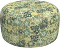 LVTXIII Inflatable Stool Ottoman Footrest with Handle, Decorative Fade-Resistant Foot Stool, Indoor or Outdoor Pouf for Home Garden and Camping Use, 31x31x14, Green Rose