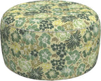 LVTXIII Inflatable Stool Ottoman Footrest with Handle, Decorative Fade-Resistant Foot Stool, Indoor or Outdoor Pouf for Home Garden and Camping Use, 31x31x14, Green Rose