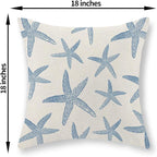 Navy Blue Starfish Pillow Covers 18x18 Set of 2 Coastal Throw Pillows Spring Summer Nautical Ocean Theme Beach Decorative Pillow Cases Farmhouse Outdoor Decor Cushion Case for Home Bedroom