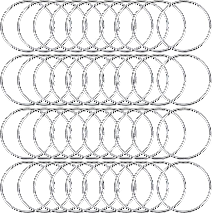 40Pcs Macrame Hoops Ring, BetterJonny 6 Inch Metal Craft Rings Hoops Silver Dream Catcher Rings Wreath Hoop Rings for Home Decorations DIY Crafts and Wall Hanging Crafts