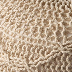 LIFE SKY Knitted Pouf Ottoman for Living Room: 3-in-1 Space Saver Footstool & Extra Seating - 20-inch Round Cotton Knit Accent for Small Apartments & Modern Decor