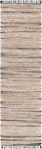 SAFAVIEH Cape Cod Collection Runner Rug - 2'3" x 8', Blue & Beige, Handmade Jute & Denim, Ideal for Living Room, Hallway, Foyer, Bedroom (CAP153M-28)
