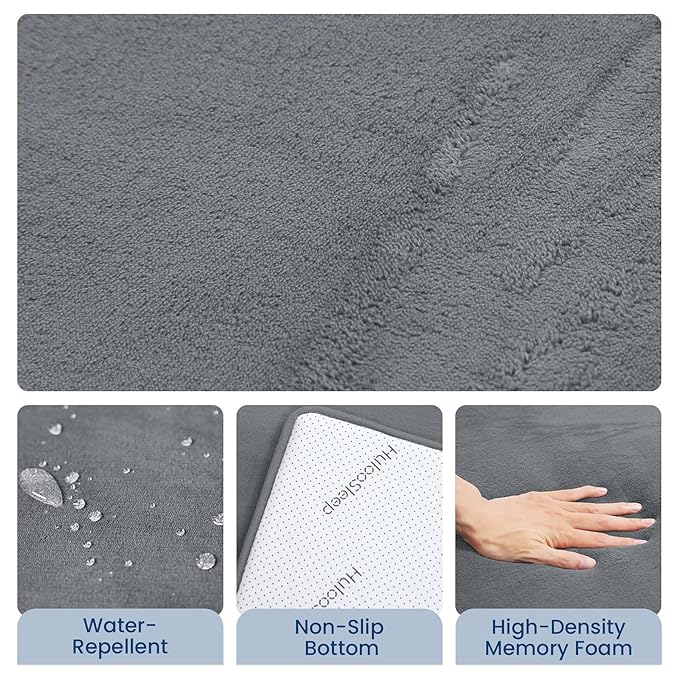 Baby Play Mat for Floor,Extra Large 59"×71" Playpen Mat for Tummy Time,Thicker Padded Elasti Foam Activity Mats,Water Repellent Ultra Soft Velvet,Non-Slip Backing Safe for Crawling(Dark Grey)