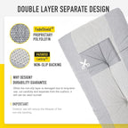 SUNROX LokGrip Non Slip Tufted Memory Foam Bench Cushion, FadeShield Water Resistant Durable Thicken Outdoor/Indoor Bench Seat Pads 54x16x4 inch, Heather Grey