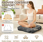 Floor Cushions, Corduroy Floor Pillow, Floors Pillows for Adults & Pets, Large Floors Pouf, Square Floored Pillows for Sitting & Yoga(1PC, Dark Grey，22"×22"×3.9")
