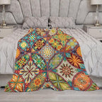 Boho Floral Throw Blanket Colorful Mandala Bohemian Indian Hippie Vintage Blanket for Sofa Bed Couch Chair or Dorm 40"x50"