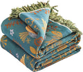 Boho Sofa Bed Large Throw Blanket, Ultra Soft Luxury King Throw Quilt, 100% Organic Cotton Reversible Bohemian Throw for Couch Chair Bedspread and Gift, 91" x 98"-Teal
