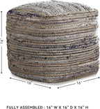 Signature Design by Ashley Absalom Hemp Pouf, 16 x 16 Inches, Multicolored