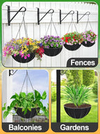 4pcs 16in Thick Felt Hanging Basket Liners - Heavy-Duty 400GSM Non-Woven Fabric Round Planter Liner for Garden Wall Flower Hanging Baskets, Replacement for Coco Fiber Liner