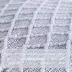 NTBAY Acrylic Knitted Throw Blanket, Lightweight and Soft Cozy Decorative Woven Blanket with Tassels for Travel, Couch, Bed, Sofa, 51x67 Inches, Light Grey Checkered