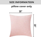 Home Brilliant Decorative Pillow Covers Lined Linen Square Throw Pillows Cover for Sofa Bench Couch, Baby Pink, 18x18(45x45cm)