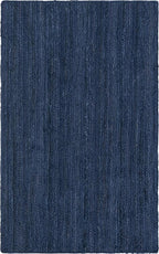 Unique Loom Braided Jute Collection Area Rug - Dhaka (3' 3" x 5' 3" Rectangle, Navy Blue)