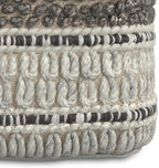 SIMPLIHOME Grady Square Pouf - 18 inch Wide Wool and Cotton Handloom Woven Ottoman in Earth Tone Brown, Contemporary Footstool or Extra Seating for Living Room with Polystyrene Bead Filling, Assembled