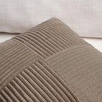 Fancy Homi Set of 2, Light Brown Patchwork Corduroy Decorative Soft Striped Modern Accent Cushion Case Farmhouse Boho Neutral Throw Pillow Covers for Chair Couch Bed Sofa Living Room 20x20 Inch