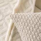 Set of 4 Navy White Taupe Decorative Throw Pillow Covers 12x20 Inch Corduroy Pillow Covers for Bed Couch Sofa Living Room Soft Cushion Cases