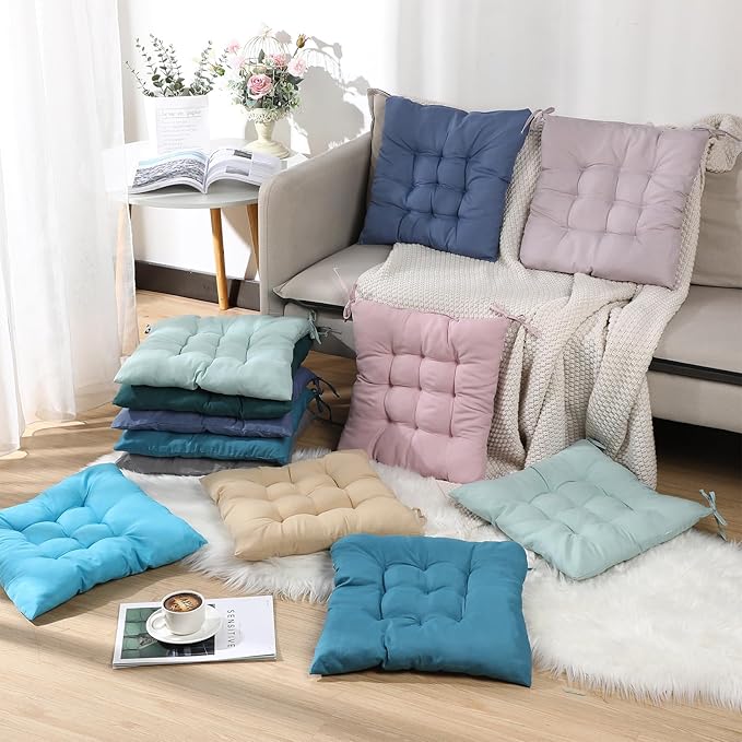 Buryeah 12 Pcs Square Floor Cushions for Classroom 15.7" Floor Pillow for Kids Colorful Meditation Cushion Flexible Seating Floor Cushions Sitting Pillows for Adults Home Chair Yoga Living Room